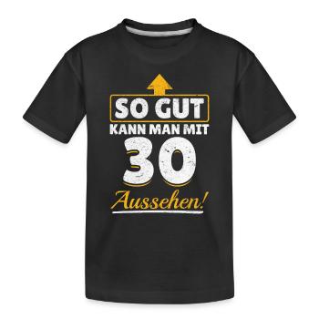 30. Geburtstag - Kinder Premium Bio T-Shirt - Schwarz - Vorne