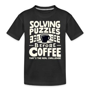 Puzzle Lover Jigzaw Puzzle Jeu de société Puzzler - T-shirt bio Premium Enfant - noir - Devant