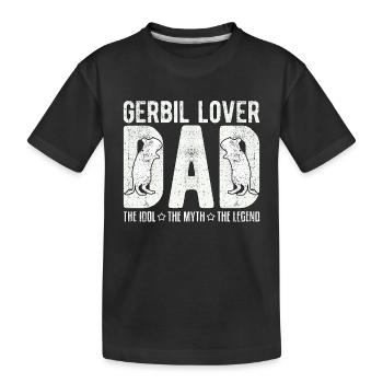 Gerbil Lover Dad The Idol The Myth The Racing Rat - Kinder Premium Bio T-Shirt - Schwarz - Vorne