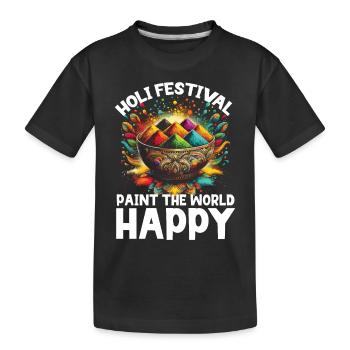Joyeuse Holi Salutations Hindouisme Festival Indien - T-shirt bio Premium Enfant - noir - Devant