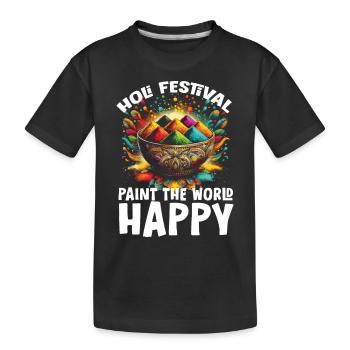 Joyeuse Holi Salutations Hindouisme Festival Indien - T-shirt bio Premium Enfant - noir - Devant