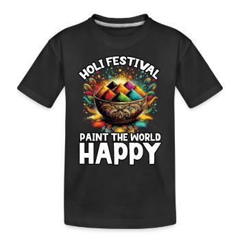 Joyeuse Holi Salutations Hindouisme Festival Indien - T-shirt bio Premium Enfant - noir - Devant