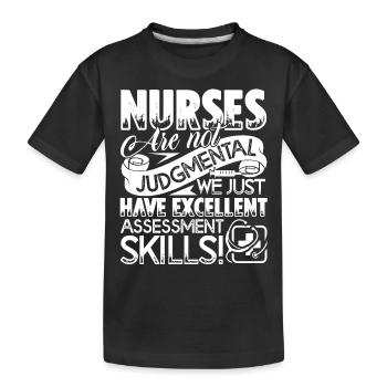 Nurse Nurses Excellent Skills - Kids' Premium Organic T-Shirt - black - Front
