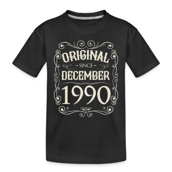 Vintage - Original since December 1990 Birthday - Kids' Premium Organic T-Shirt - black - Front