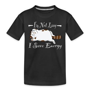 Je ne suis pas paresseux J’économise de l’énergie Chat Chat Bébé - T-shirt bio Premium Enfant - noir - Devant