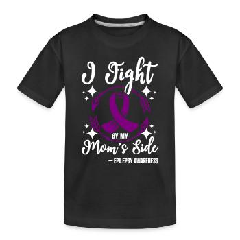 Je me bats aux côtés de ma mère, je suis consciente de l’épilepsie - T-shirt bio Premium Enfant - noir - Devant