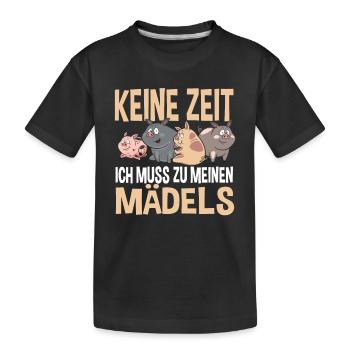 Pas le temps, je dois aller chez ma fermière - T-shirt bio Premium Enfant - noir - Devant