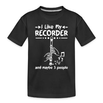 J’aime mon enregistreur et peut-être 3 personnes - T-shirt bio Premium Enfant - noir - Devant