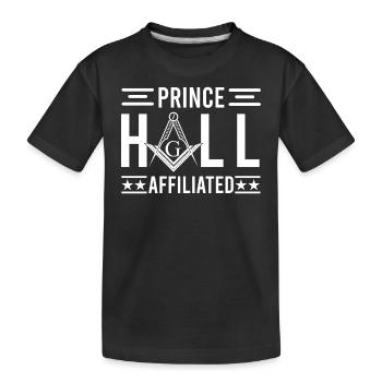 Freimaurer Winkel & Zirkel FREEMASON Prince Hall - Kinder Premium Bio T-Shirt - Schwarz - Vorne