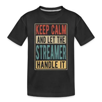 Streamer Retro Gift - Kids' Premium Organic T-Shirt - black - Front