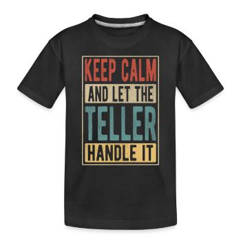 Teller Retro Geschenk - Kinder Premium Bio T-Shirt - Schwarz - Vorne