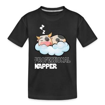 Professinonal Napper Vache Dormir Lève Tard - T-shirt bio Premium Enfant - noir - Devant