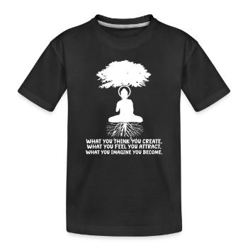 Bouddha moine Namaste bouddhisme je cadeau - T-shirt bio Premium Enfant - noir - Devant