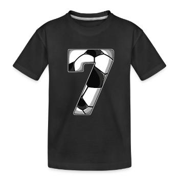 7th Birthday Football - Kids' Premium Organic T-Shirt - black - Front