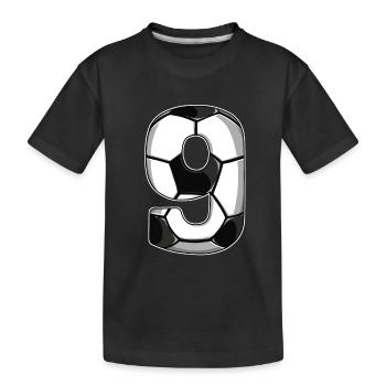 9th Birthday Football - Kids' Premium Organic T-Shirt - black - Front