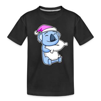 Koala Bear Tired Sleeping Sleeping Girl - Kids' Premium Organic T-Shirt - black - Front