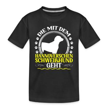 Celui avec le Chien courant de Hanovre - T-shirt bio Premium Enfant - noir - Devant