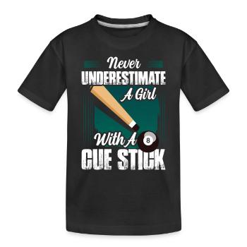 A Girl With A Cue Stick Billard Pool Billiard Play - Kinder Premium Bio T-Shirt - Schwarz - Vorne