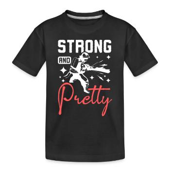 Strong and pretty firewoman - Kinder Premium Bio T-Shirt - Schwarz - Vorne