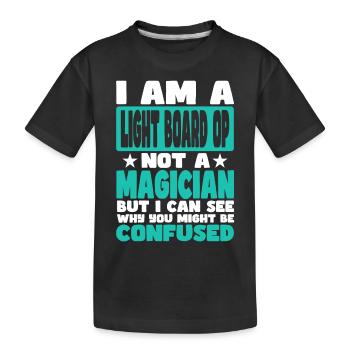 Leuchtplatine OP - Kinder Premium Bio T-Shirt - Schwarz - Vorne