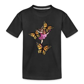 Ballerina - Kinder Premium Bio T-Shirt - Schwarz - Vorne