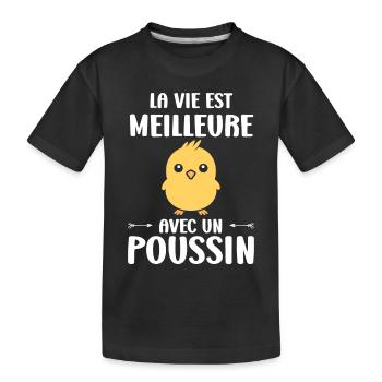 Humour bébé poussin - T-shirt bio Premium Enfant - noir - Devant