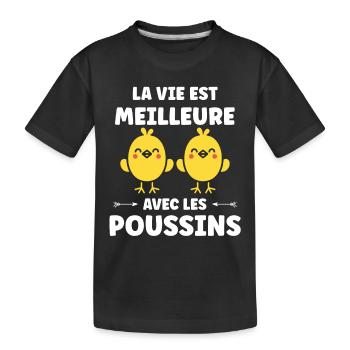 Humour petit poussin - T-shirt bio Premium Enfant - noir - Devant