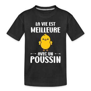 Humour bébé poussin - T-shirt bio Premium Enfant - noir - Devant