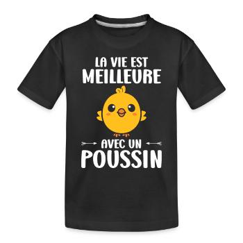 Humour bébé poussin - T-shirt bio Premium Enfant - noir - Devant