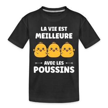 Humour petit poussin - T-shirt bio Premium Enfant - noir - Devant