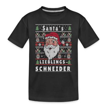 Noël moche LE TAILLEUR PRÉFÉRÉ DU PÈRE NOËL - T-shirt bio Premium Enfant - noir - Devant