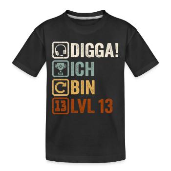 13e cadeau d’anniversaire 13e Gamer Gamer disant - T-shirt bio Premium Enfant - noir - Devant