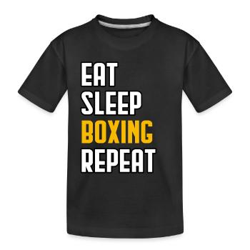 Mangez dormir Boxe Répétez - T-shirt bio Premium Enfant - noir - Devant