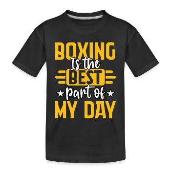 La boxe est la meilleure partie de ma journée - T-shirt bio Premium Enfant - noir - Devant