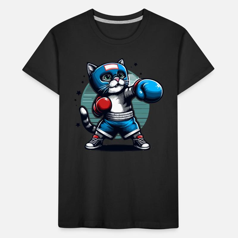 Chat de boxe T-shirt bio Premium Enfant