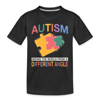 Autismus Unterstützung Design - Kinder Premium Bio T-Shirt - Schwarz - Vorne
