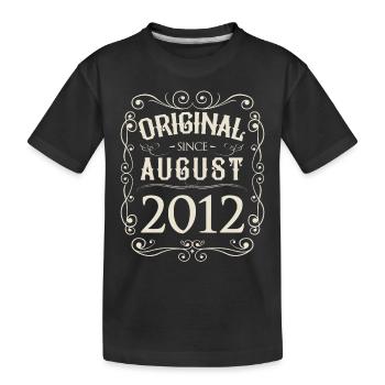 Vintage - Original since August 2012 Birthday - Kids' Premium Organic T-Shirt - black - Front
