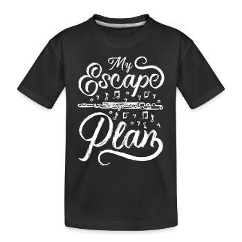 My escape plan, playing flute - Kinder Premium Bio T-Shirt - Schwarz - Vorne