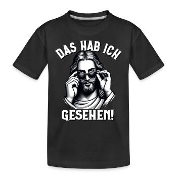 Jesus Meme, Das Habe Ich Gesehen, Lustiges Jesus - Kinder Premium Bio T-Shirt - Schwarz - Vorne
