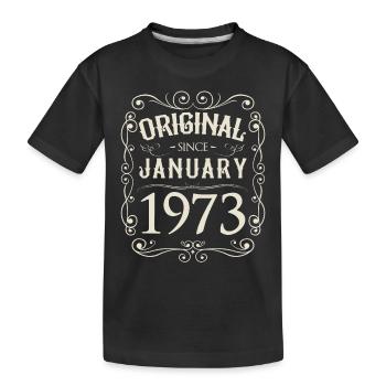 Vintage - Original since January 1973 Birthday - Kids' Premium Organic T-Shirt - black - Front