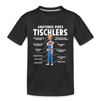 Anatomie d’un charpentier - T-shirt bio Premium Enfant - noir - Devant