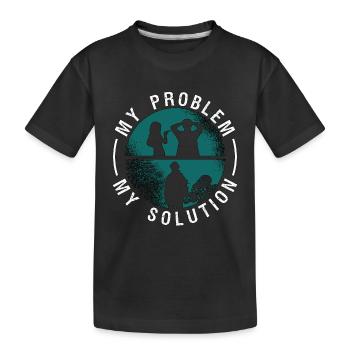 Anthropologie Mon problème Ma solution Pictogramme Papa - T-shirt bio Premium Enfant - noir - Devant