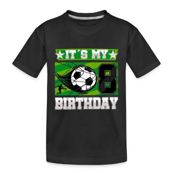 8th birthday Boy Soccer 8 Years Old Gifts - Kinder Premium Bio T-Shirt - Schwarz - Vorne