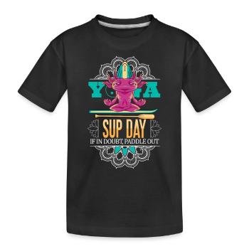 SUP paddleboarding Stand Up Paddle Axolots Yoga - T-shirt bio Premium Enfant - noir - Devant