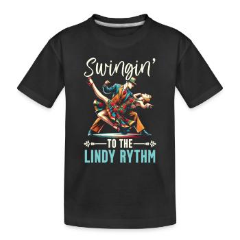 Lindy Hop Dancer Swinging Dancing Swing Dance - Kids' Premium Organic T-Shirt - black - Front
