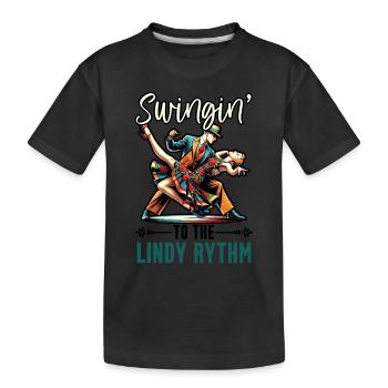 Lindy Hop Dancer Swinging Dancing Swing Dance - Kids' Premium Organic T-Shirt - black - Front