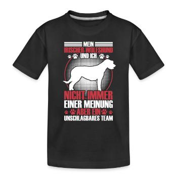Irischer Wolfshund ist unschlagbar - Kinder Premium Bio T-Shirt - Schwarz - Vorne
