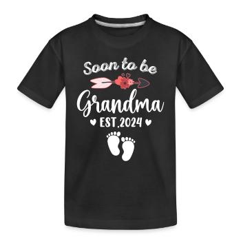 Soon to be Grandma 2024 Shirt For New Grandma - Kinder Premium Bio T-Shirt - Schwarz - Vorne