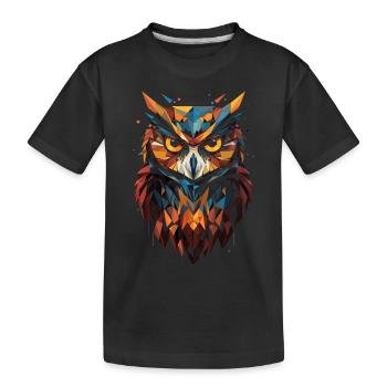 Hibou polygone cadeau Vintage - T-shirt bio Premium Enfant - noir - Devant