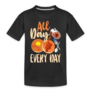 Les enfants amateurs de crêpes toute la journée tous les jours - T-shirt bio Premium Enfant - noir - Devant